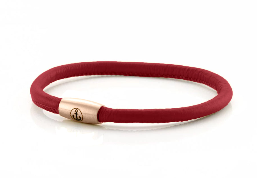 neptn women bracelet JUNO Anchor Rosegold Single 4 brown nappa leather
