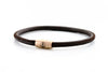 neptn women bracelet JUNO Anchor Rosegold Single 4 brown nappa leather