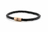 neptn women bracelet JUNO Anchor Rosegold Single 4 black leather