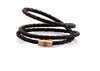 neptn women bracelet JUNO Anchor Rosegold Triple 4 dark brown leather