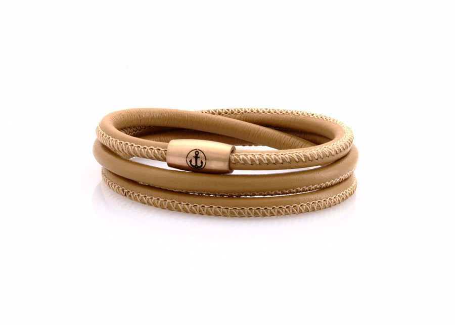 neptn women bracelet JUNO Anchor Rosegold Triple 4 ocean nappa leather