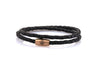 neptn women bracelet JUNO Anchor Rosegold double 4 black leather